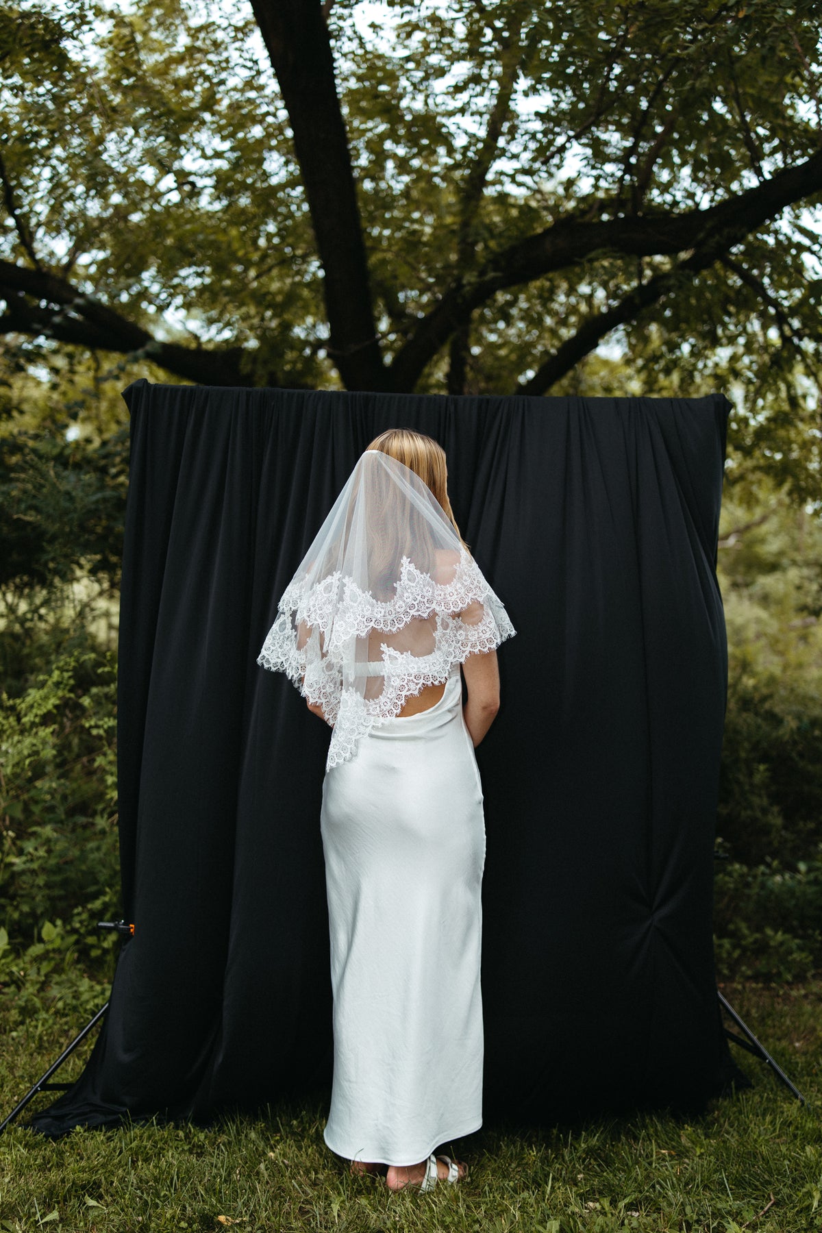 Lace Trimmed Handkerchief Veil