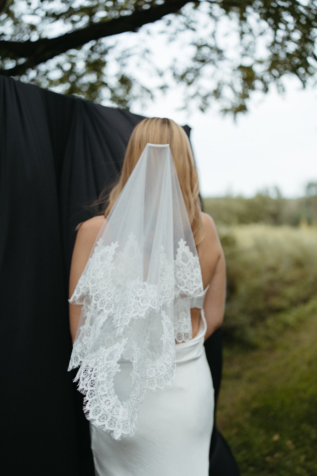 Lace Trimmed Handkerchief Veil