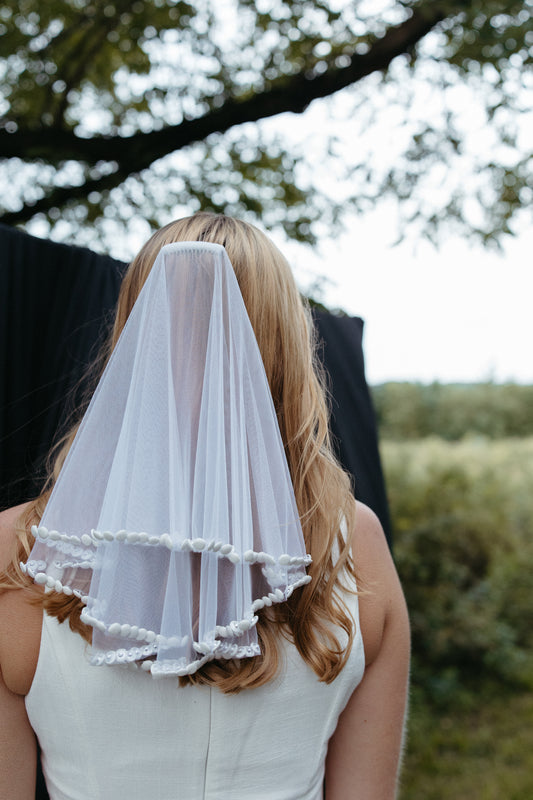 All Buttoned Up Mini Veil