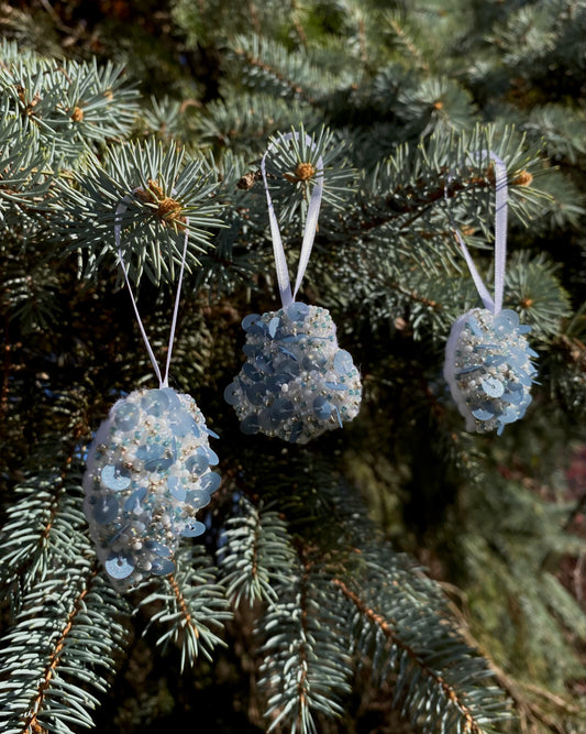 Mini Beaded Ornament Set - Blue